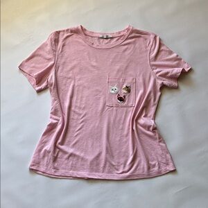 ZARA TRAFALUC TEE SHIRT SIZE LARGE CUSTOM PATCH POCKET